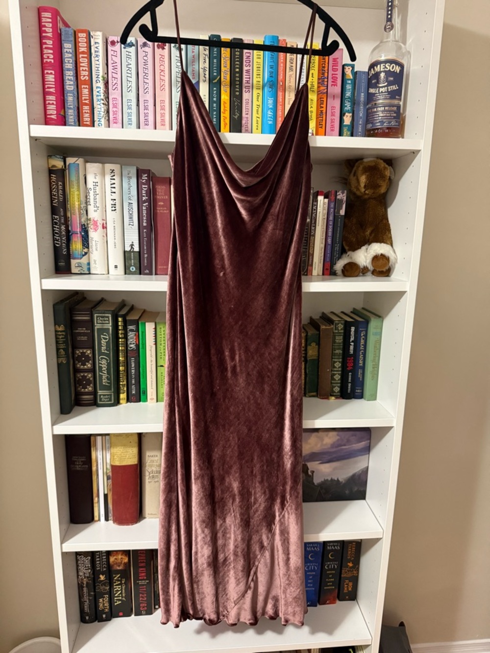 Wilfred Velvet Cowl Neck Dress - Mauve Brown